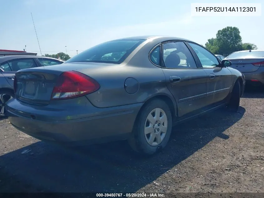 2004 Ford Taurus Lx VIN: 1FAFP52U14A112301 Lot: 39450767