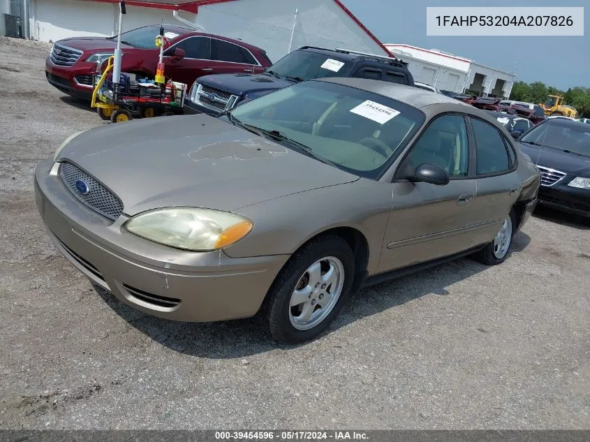 2004 Ford Taurus Se VIN: 1FAHP53204A207826 Lot: 39454596