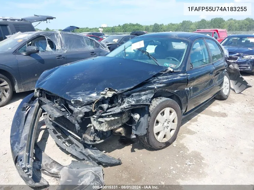 2004 Ford Taurus Ses VIN: 1FAFP55U74A183255 Lot: 40015331