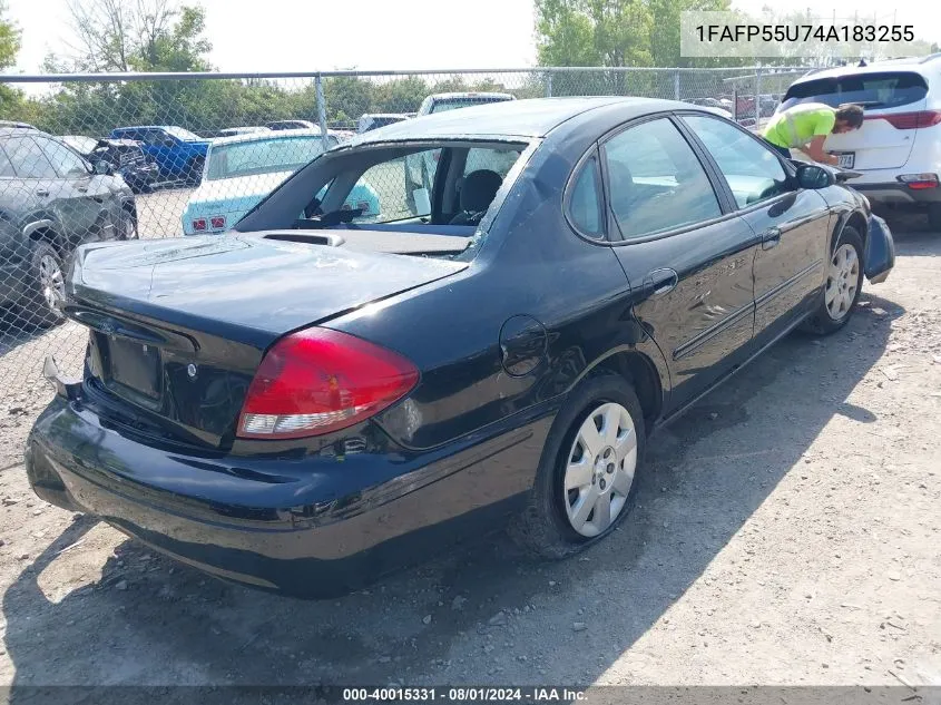 2004 Ford Taurus Ses VIN: 1FAFP55U74A183255 Lot: 40015331