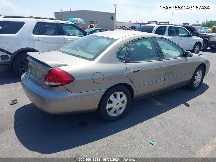 2004 Ford Taurus Sel VIN: 1FAFP56S14G167434 Lot: 40016218