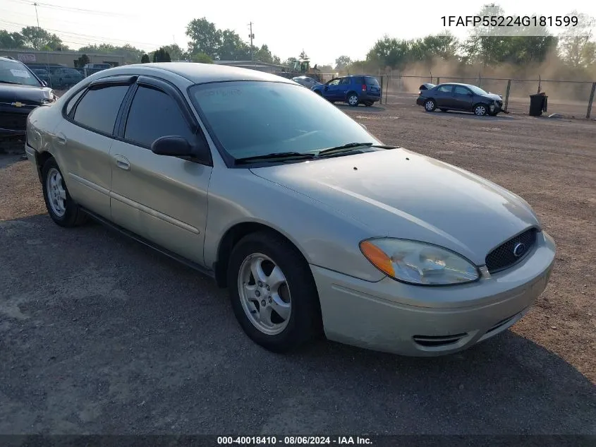 2004 Ford Taurus Ses VIN: 1FAFP55224G181599 Lot: 40018410