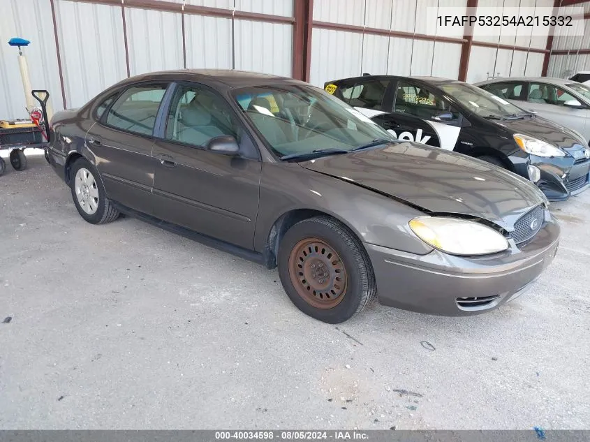 2004 Ford Taurus Se VIN: 1FAFP53254A215332 Lot: 40034598