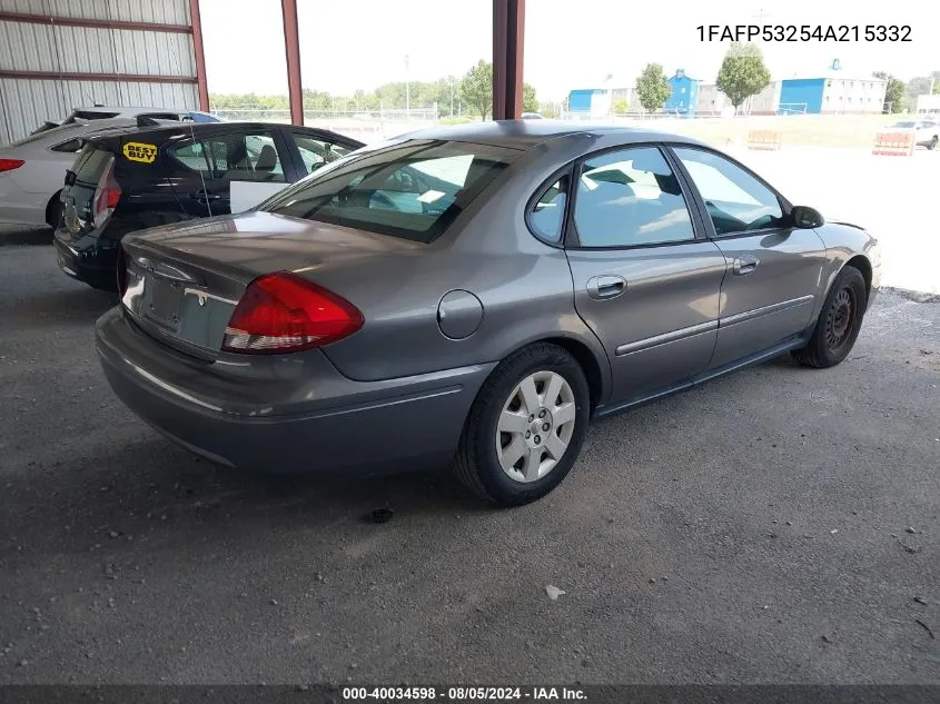 2004 Ford Taurus Se VIN: 1FAFP53254A215332 Lot: 40034598