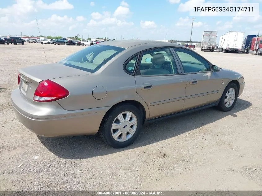 2004 Ford Taurus Sel VIN: 1FAFP56S34G174711 Lot: 40037001