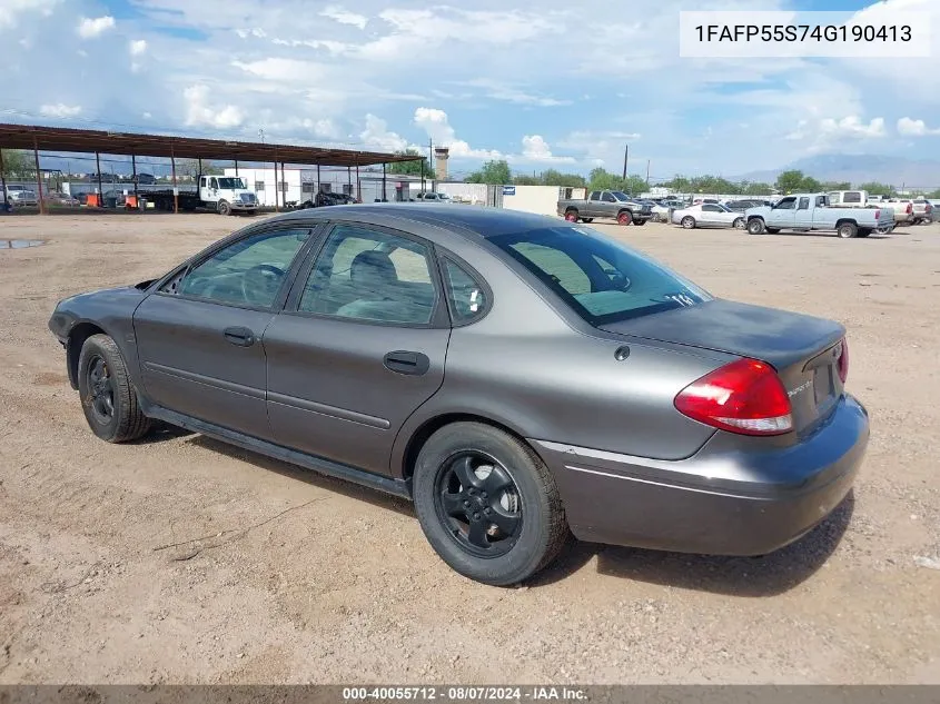 2004 Ford Taurus Ses VIN: 1FAFP55S74G190413 Lot: 40055712