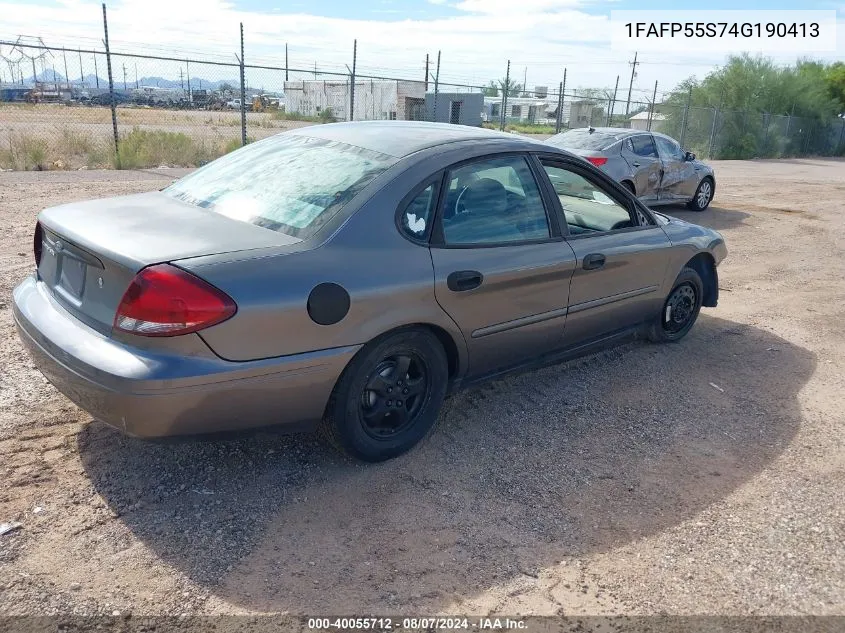 2004 Ford Taurus Ses VIN: 1FAFP55S74G190413 Lot: 40055712