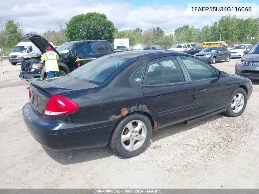 2004 Ford Taurus Ses VIN: 1FAFP55U34G116066 Lot: 40066062