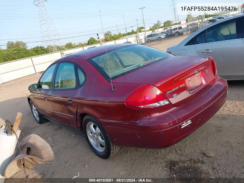 2004 Ford Taurus Ses VIN: 1FAFP55284A195476 Lot: 40103551