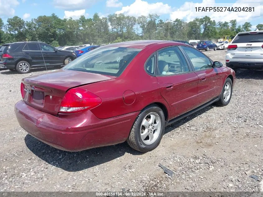 2004 Ford Taurus Ses VIN: 1FAFP55274A204281 Lot: 40158134