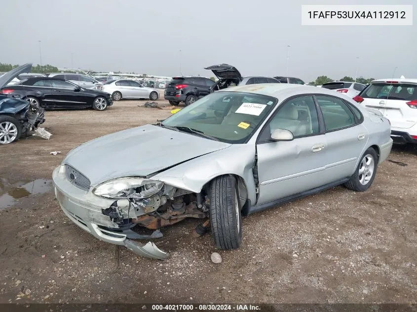 2004 Ford Taurus Se VIN: 1FAFP53UX4A112912 Lot: 40217000