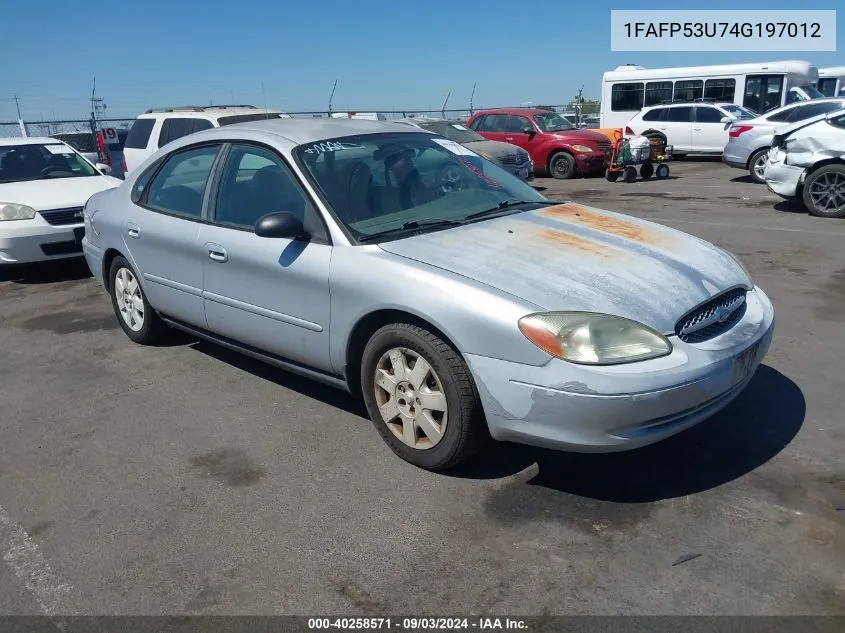 2004 Ford Taurus Se VIN: 1FAFP53U74G197012 Lot: 40258571