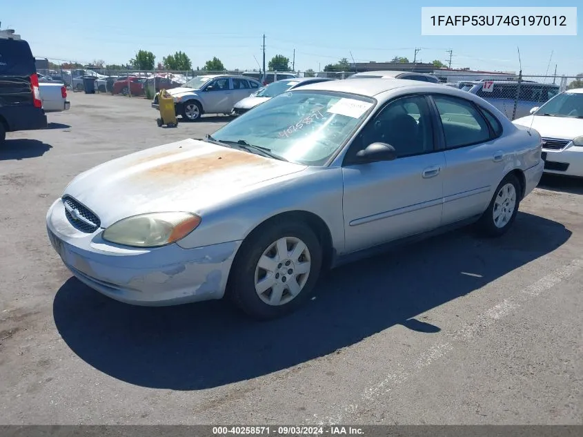 2004 Ford Taurus Se VIN: 1FAFP53U74G197012 Lot: 40258571