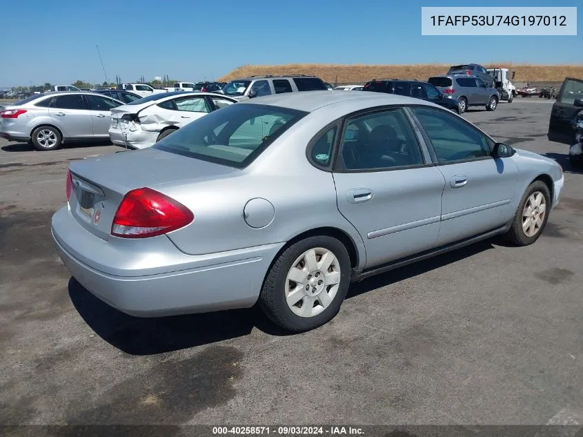 2004 Ford Taurus Se VIN: 1FAFP53U74G197012 Lot: 40258571