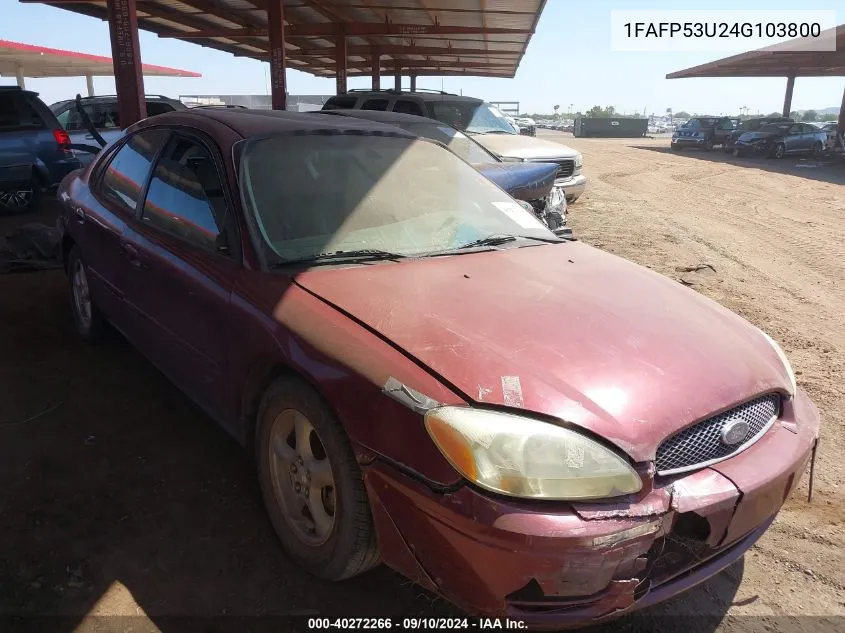 2004 Ford Taurus Se VIN: 1FAFP53U24G103800 Lot: 40272266