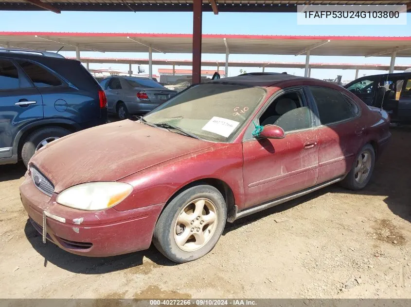 2004 Ford Taurus Se VIN: 1FAFP53U24G103800 Lot: 40272266