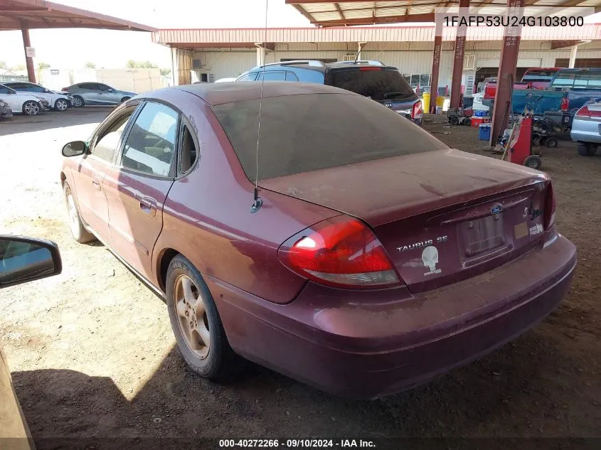 2004 Ford Taurus Se VIN: 1FAFP53U24G103800 Lot: 40272266