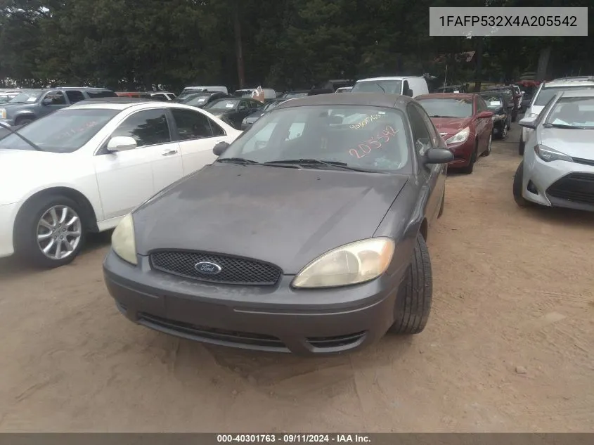 2004 Ford Taurus Se VIN: 1FAFP532X4A205542 Lot: 40301763