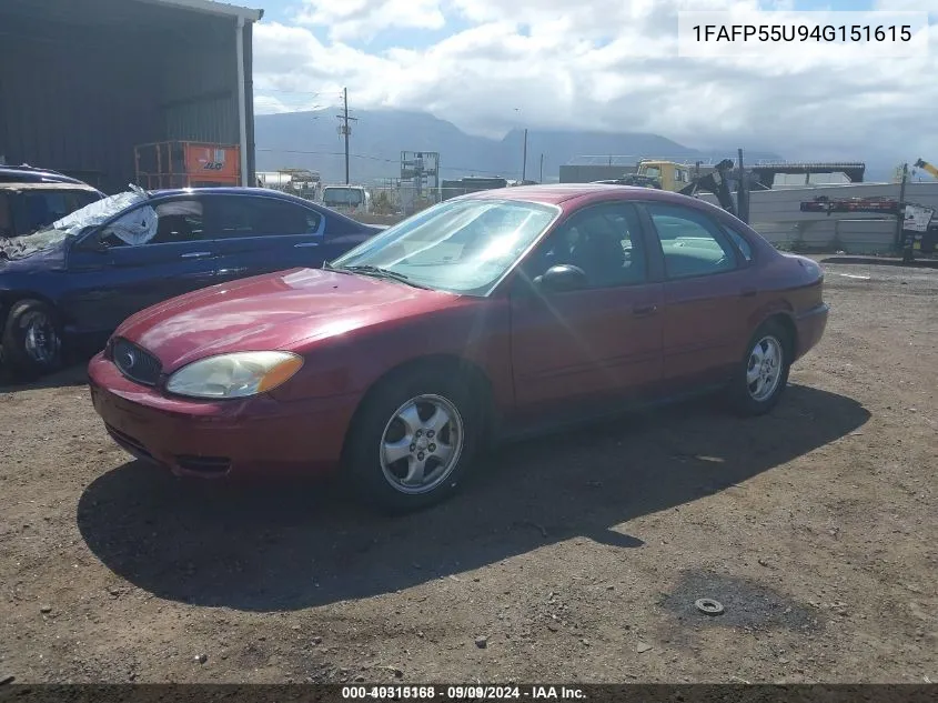 1FAFP55U94G151615 2004 Ford Taurus Ses