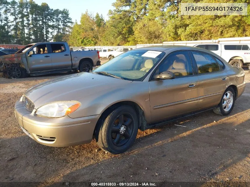 2004 Ford Taurus Ses VIN: 1FAFP55S94G174326 Lot: 40315933