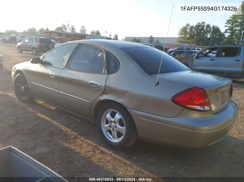 2004 Ford Taurus Ses VIN: 1FAFP55S94G174326 Lot: 40315933