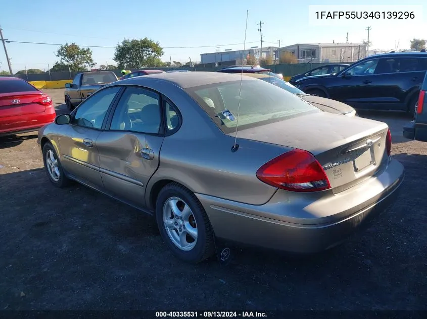 2004 Ford Taurus Ses VIN: 1FAFP55U34G139296 Lot: 40335531