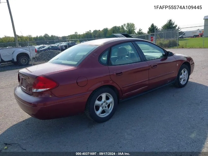 2004 Ford Taurus Ses VIN: 1FAFP55S74A109445 Lot: 40371697