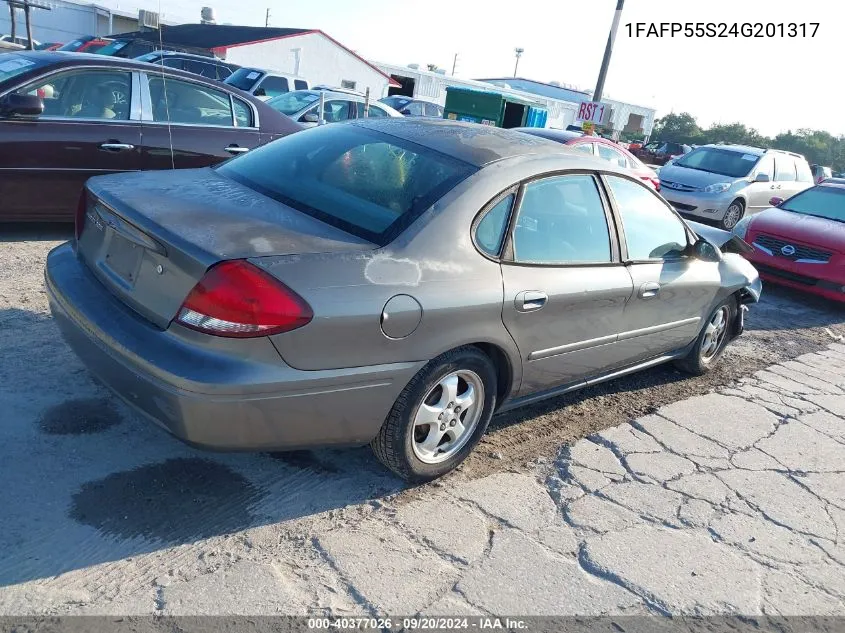 2004 Ford Taurus Ses VIN: 1FAFP55S24G201317 Lot: 40377026