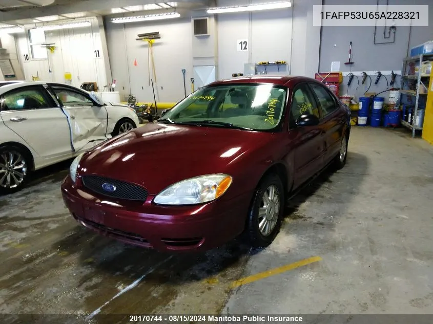 2005 Ford Taurus Se VIN: 1FAFP53U65A228321 Lot: 20170744