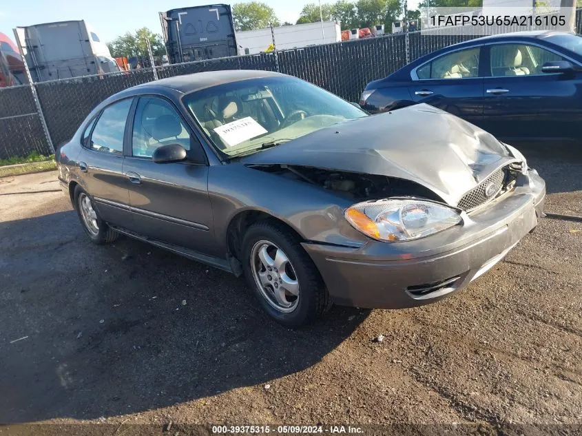 2005 Ford Taurus Se VIN: 1FAFP53U65A216105 Lot: 39375315