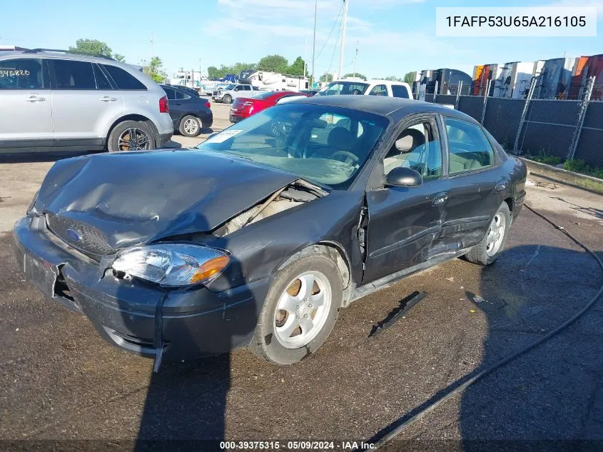 2005 Ford Taurus Se VIN: 1FAFP53U65A216105 Lot: 39375315