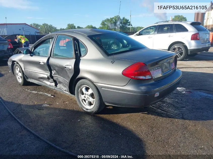 2005 Ford Taurus Se VIN: 1FAFP53U65A216105 Lot: 39375315