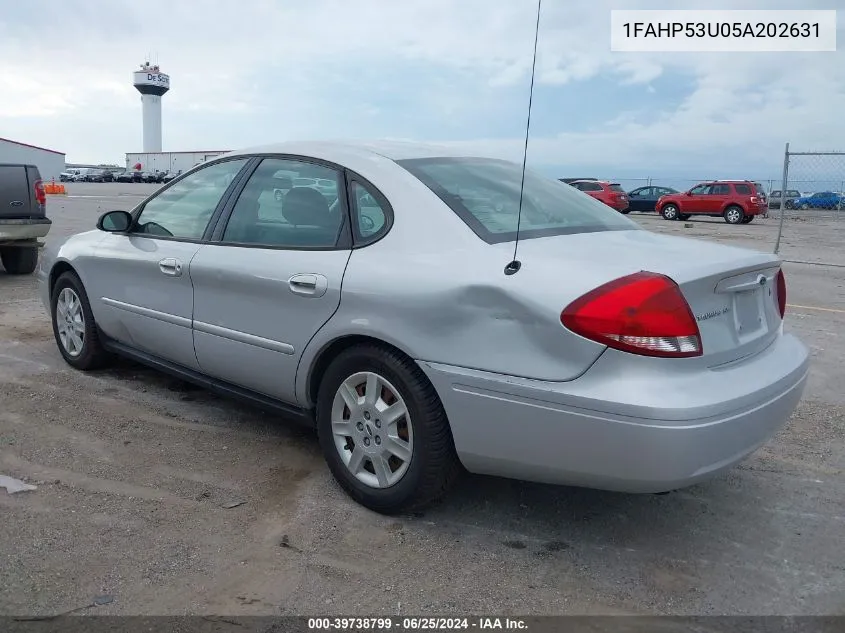 2005 Ford Taurus Se VIN: 1FAHP53U05A202631 Lot: 39738799