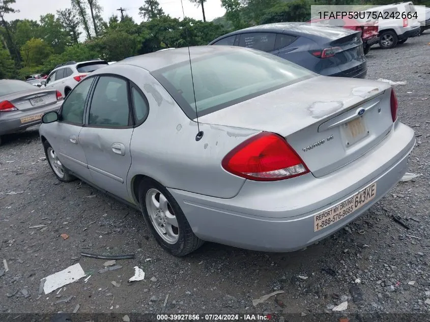 2005 Ford Taurus Se VIN: 1FAFP53U75A242664 Lot: 39927856