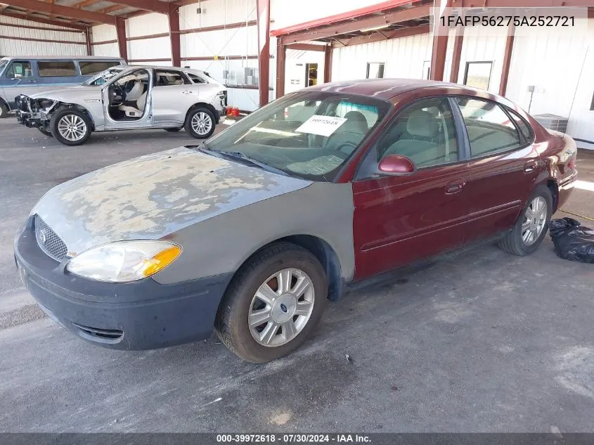 2005 Ford Taurus Sel VIN: 1FAFP56275A252721 Lot: 39972618