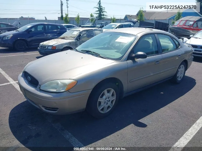 2005 Ford Taurus Se VIN: 1FAHP53225A247570 Lot: 40037545