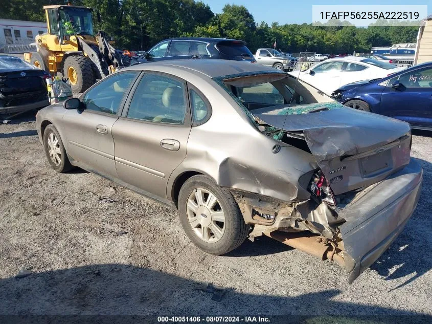 2005 Ford Taurus Sel VIN: 1FAFP56255A222519 Lot: 40051406