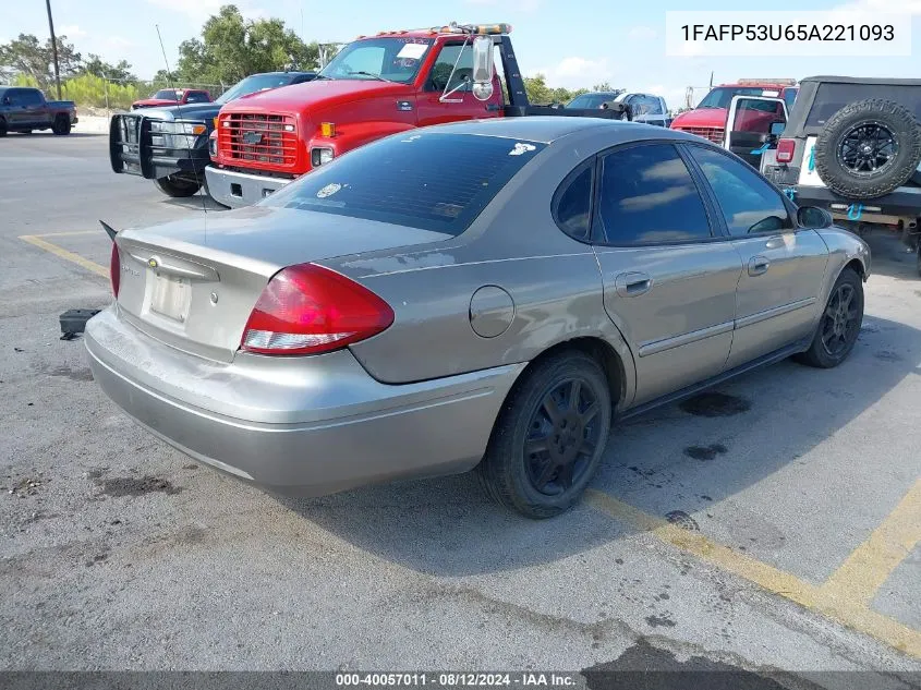 2005 Ford Taurus Se VIN: 1FAFP53U65A221093 Lot: 40057011