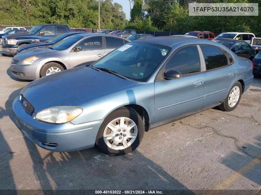 2005 Ford Taurus Se VIN: 1FAFP53U35A214070 Lot: 40153022