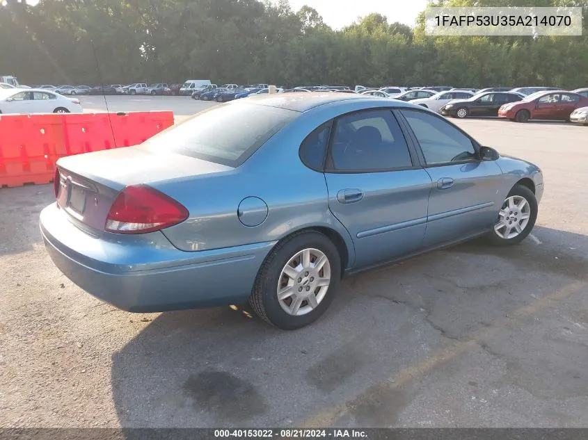 2005 Ford Taurus Se VIN: 1FAFP53U35A214070 Lot: 40153022