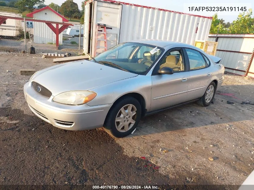 2005 Ford Taurus Se VIN: 1FAFP53235A191145 Lot: 40176790