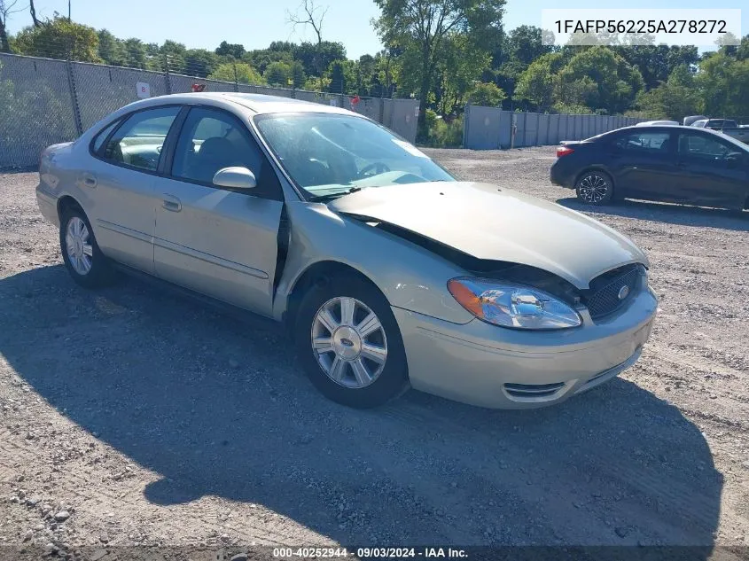 2005 Ford Taurus Sel VIN: 1FAFP56225A278272 Lot: 40252944