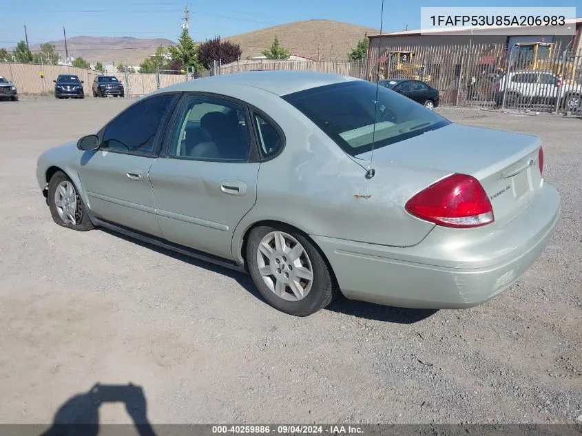 2005 Ford Taurus Se VIN: 1FAFP53U85A206983 Lot: 40259886