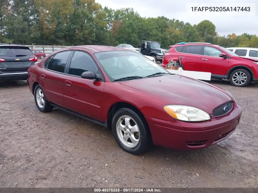 2005 Ford Taurus Se VIN: 1FAFP53205A147443 Lot: 40375235