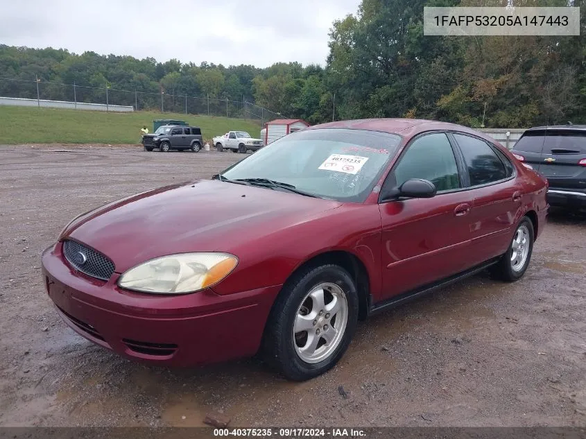 1FAFP53205A147443 2005 Ford Taurus Se