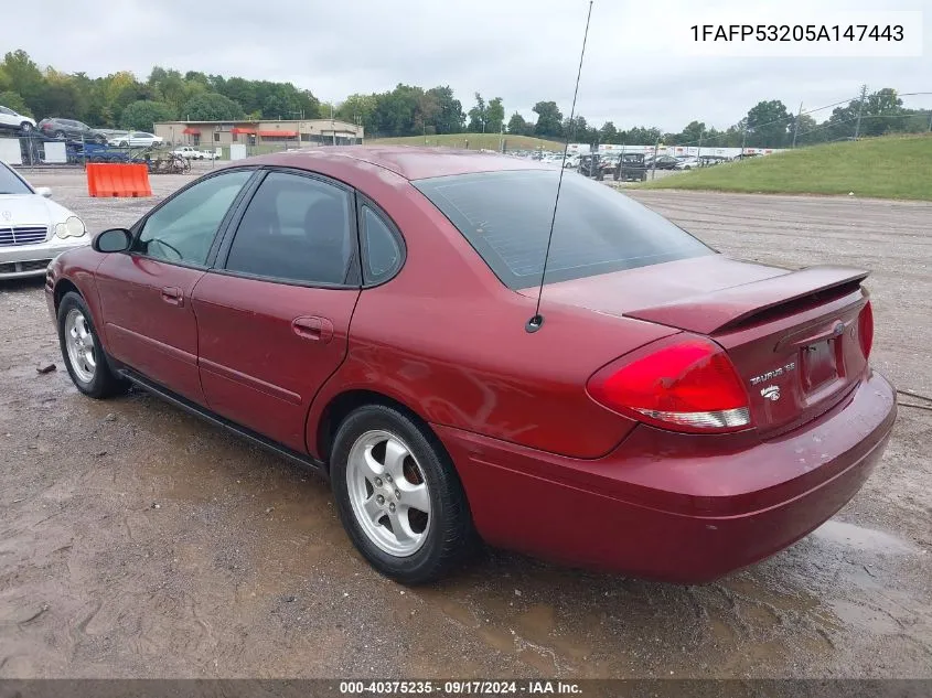 1FAFP53205A147443 2005 Ford Taurus Se