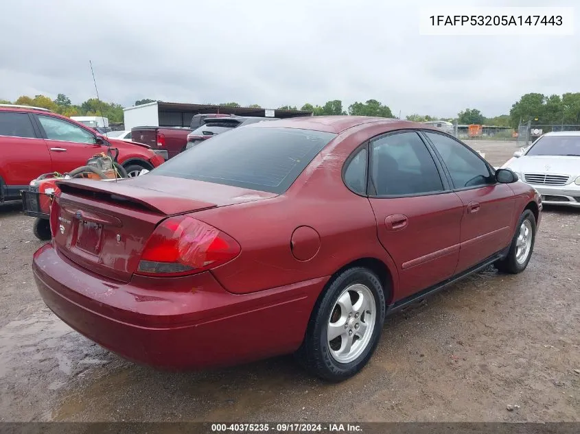 1FAFP53205A147443 2005 Ford Taurus Se