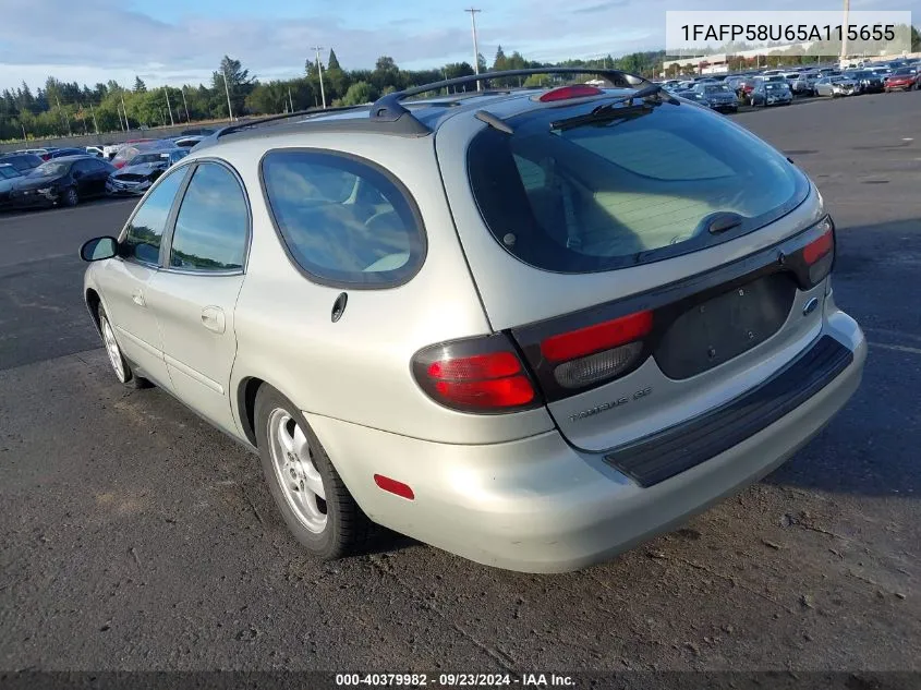 2005 Ford Taurus Se VIN: 1FAFP58U65A115655 Lot: 40379982