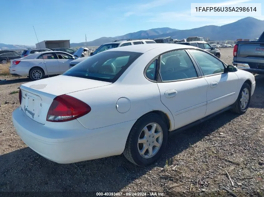 2005 Ford Taurus Sel VIN: 1FAFP56U35A298614 Lot: 40393487