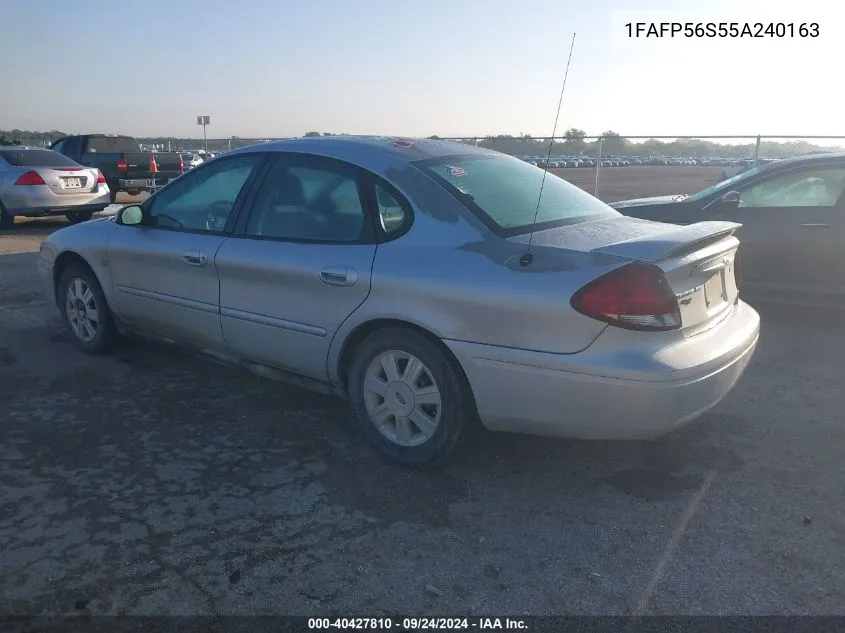 2005 Ford Taurus Sel VIN: 1FAFP56S55A240163 Lot: 40427810